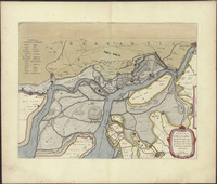 Tabula castelli ad Sandflitam, qua simul inundati agri, alluviones, fossae, alvei, quae Bergas ad Zomam et Antverpiam interjacent, annotantur