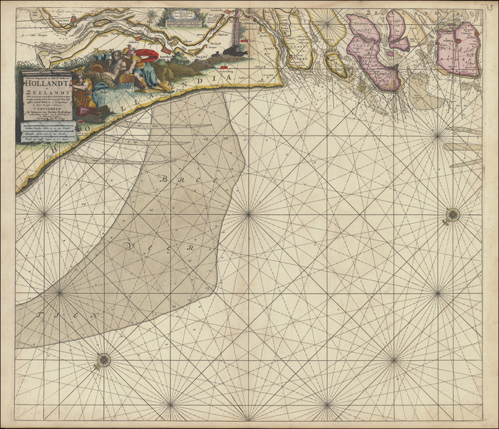 De Groote Nieuwe Vermeerderde Zee-atlas ofte Water-werelt.  […]Paskaarte begrypende in zich de kusten van Hollandt en Zeelandt…
