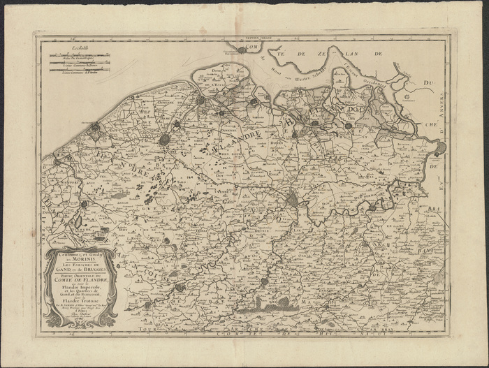 Centrones et grudii in Morinis. Les �v�sch�s de Gand et de Brugges. Partie orientale du Comt� de Flandre, ou sont la Flandre Imperiale et les quartiers de Gand et du Franconat dans la Flandre Teutone (1703)