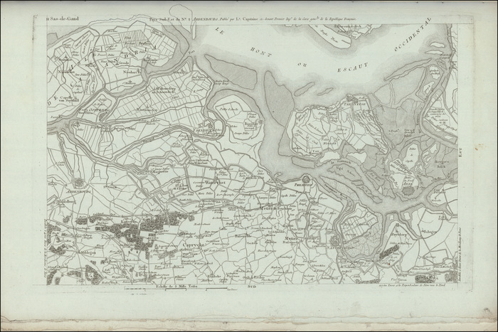 Carte chorographique de la Belgique d�di�e � la Convention NationaleKaart: 11 Sas-de-Gand (Ardenbourg) (1793)