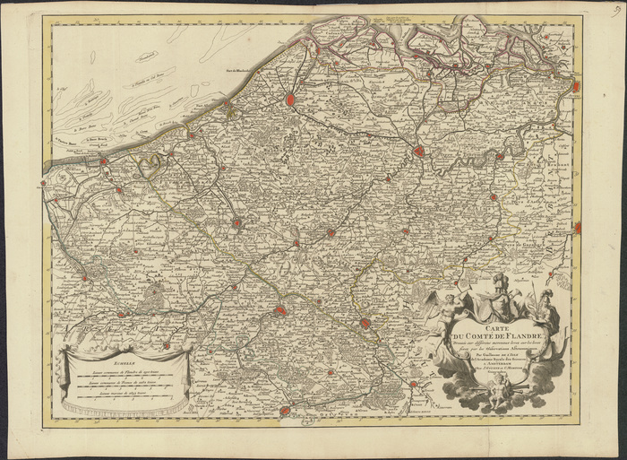Carte du Comté de Flandre. Dressée sur differens morceaux levez sur les lieux fixez par les observations astronomiques