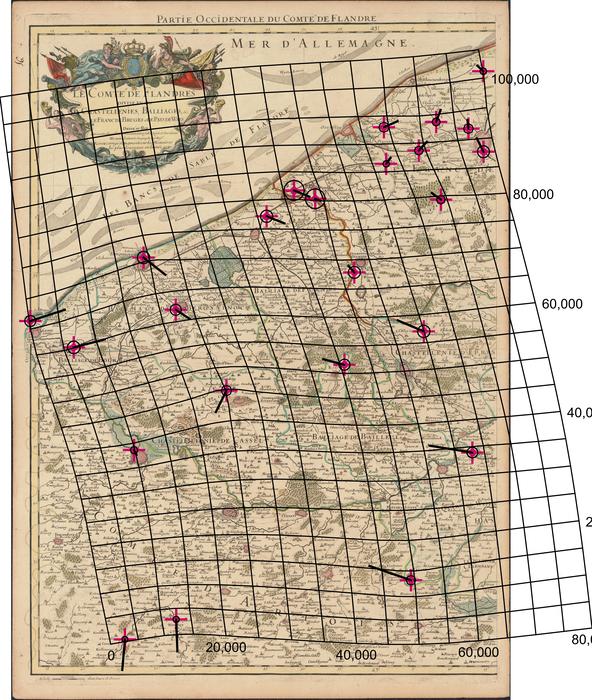 Le Comt� de Flandres divis�s en ses chastellenies, balliages etc (A) (1720)