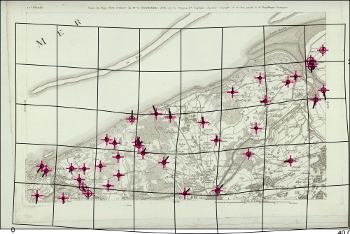 Carte chorographique de la Belgique dédiée à la Convention NationaleKaart: 10 Ostende (1793)