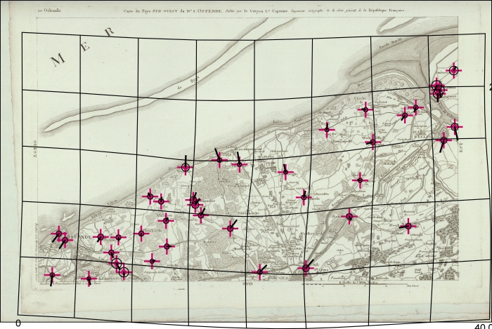 Carte chorographique de la Belgique d�di�e � la Convention NationaleKaart: 10 Ostende (1793)