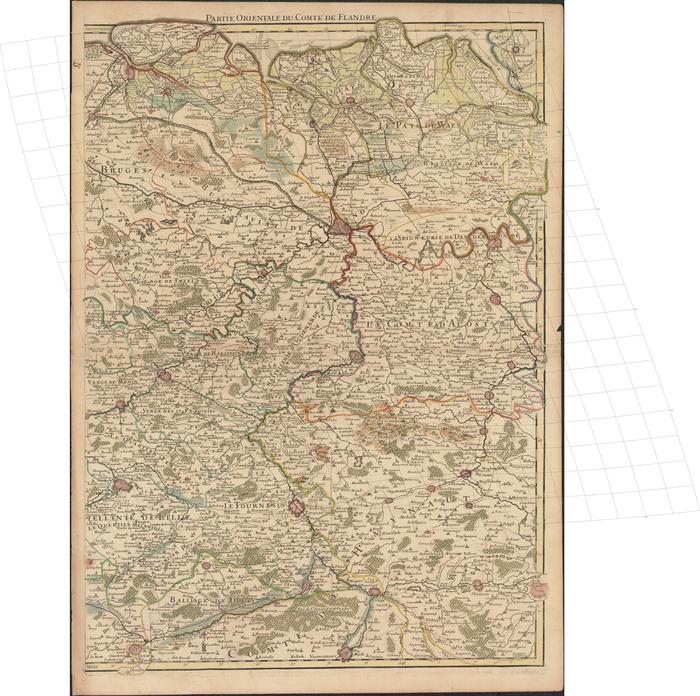 Le Comt� de Flandres divis�s en ses chastellenies, balliages etc (B) (1720)