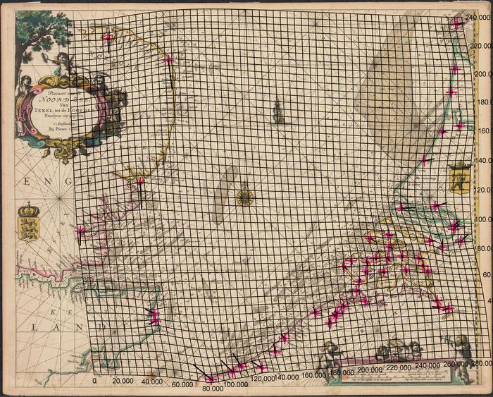 Pascaart van de Noordzee van Texel tot de Hoofden