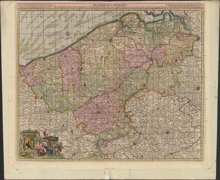 Flandriae comitatus in ejusdem subjacentes ditiones accuratissime divisus una cum adjacentibus (1649-1709)