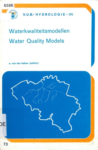 Waterkwaliteitsmodellen: seminaires 3° cycle hydrologie = waterquality models Waterkwaliteitsmodellen: seminaires 3° cycle hydrologie = waterquality models
