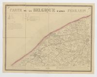 Carte de la Belgique d'après Ferraris, augmentée des plans des six villes principales et de l'indication des routes, canaux et autres traveaux exécutés depuis 1777 jusqu'en 1831. 42 feuilles. I - Bruges