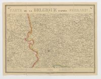 Carte de la Belgique d'apr Ferraris, augment des plans des six villes principales et de l'indication des routes, canaux et autres traveaux exut depuis 1777 jusqu'en 1831. 42 feuilles. I - Courtrai