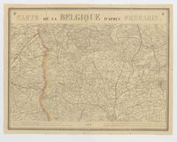 Carte de la Belgique d'apr Ferraris, augment des plans des six villes principales et de l'indication des routes, canaux et autres traveaux exut depuis 1777 jusqu'en 1831. 42 feuilles. I - Gand