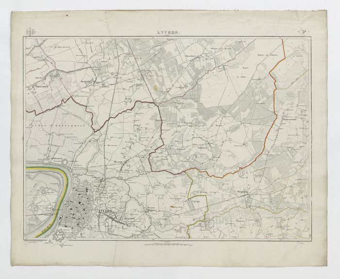 Carte topographique de la Belgique, dress�e sous la direction de Ph.Vander Maelen, fondateur de l'�tablissement g�ographique de Bruwelles, � l'�chelle de 1 � 20.000, en 250 feuilles. - Anvers