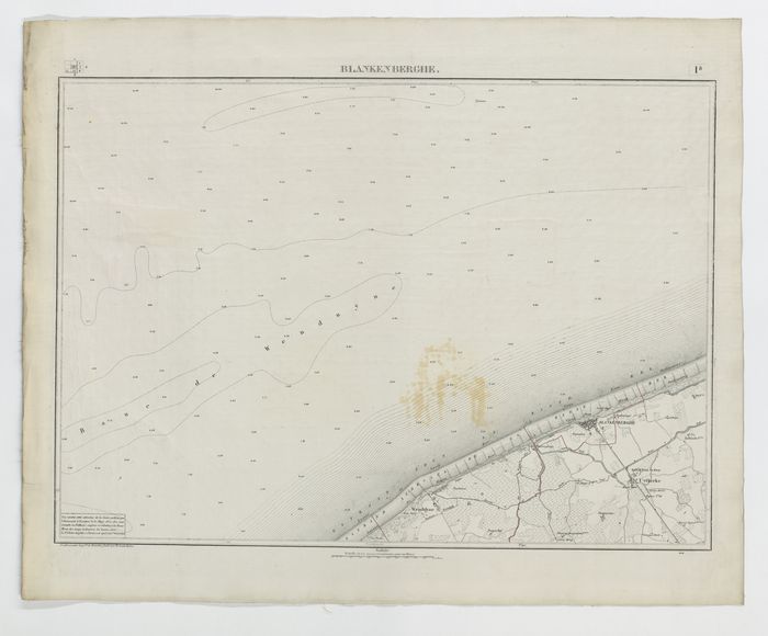 Carte topographique de la Belgique, dress�e sous la direction de Ph.Vander Maelen, fondateur de l'�tablissement g�ographique de Bruwelles, � l'�chelle de 1 � 20.000, en 250 feuilles. - Blankenberghe