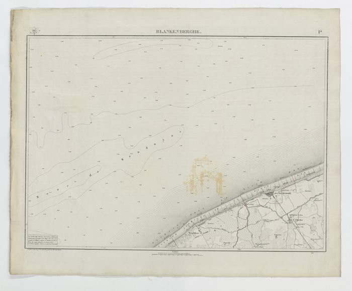 Carte topographique de la Belgique, dressée sous la direction de Ph.Vander Maelen, fondateur de l'établissement géographique de Bruwelles, à l'échelle de 1 à 20.000, en 250 feuilles. - Blankenberghe