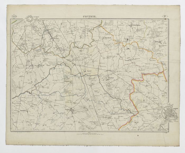 Carte topographique de la Belgique, dressée sous la direction de Ph.Vander Maelen, fondateur de l'établissement géographique de Bruwelles, à l'échelle de 1 à 20.000, en 250 feuilles. - Contich