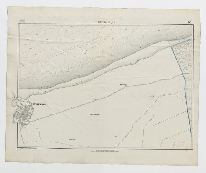 Carte topographique de la Belgique, dress�e sous la direction de Ph.Vander Maelen, fondateur de l'�tablissement g�ographique de Bruwelles, � l'�chelle de 1 � 20.000, en 250 feuilles. - Dunkerque