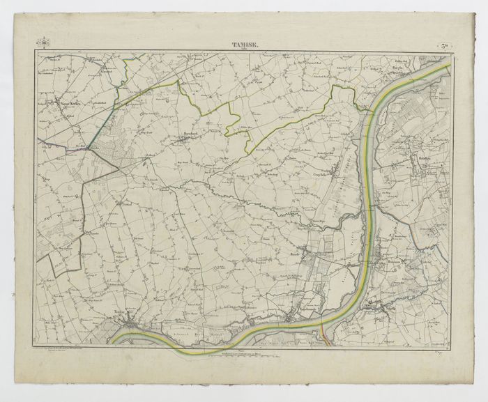 Carte topographique de la Belgique, dressée sous la direction de Ph.Vander Maelen, fondateur de l'établissement géographique de Bruwelles, à l'échelle de 1 à 20.000, en 250 feuilles. - Tamise