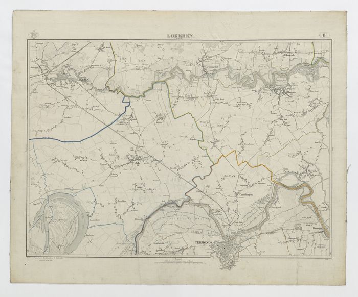 Carte topographique de la Belgique, dress�e sous la direction de Ph.Vander Maelen, fondateur de l'�tablissement g�ographique de Bruwelles, � l'�chelle de 1 � 20.000, en 250 feuilles. - Lokeren