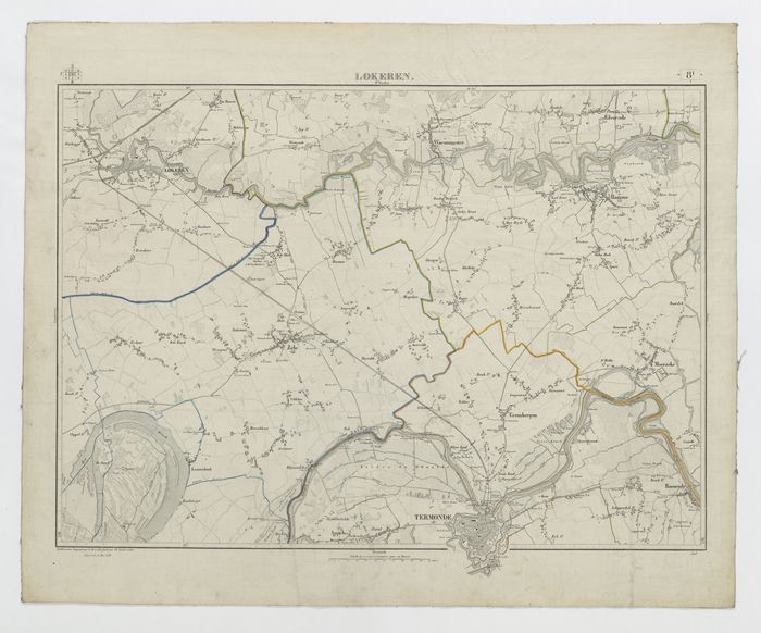 Carte topographique de la Belgique, dressée sous la direction de Ph.Vander Maelen, fondateur de l'établissement géographique de Bruwelles, à l'échelle de 1 à 20.000, en 250 feuilles. - Lokeren