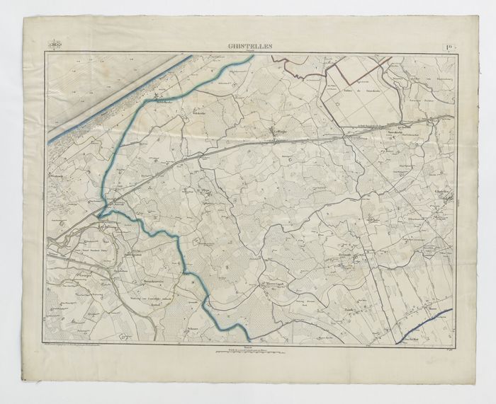 Carte topographique de la Belgique, dress�e sous la direction de Ph.Vander Maelen, fondateur de l'�tablissement g�ographique de Bruwelles, � l'�chelle de 1 � 20.000, en 250 feuilles. - Ghistelles