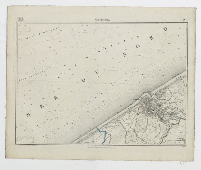 Carte topographique de la Belgique, dress�e sous la direction de Ph.Vander Maelen, fondateur de l'�tablissement g�ographique de Bruwelles, � l'�chelle de 1 � 20.000, en 250 feuilles. - Ostende