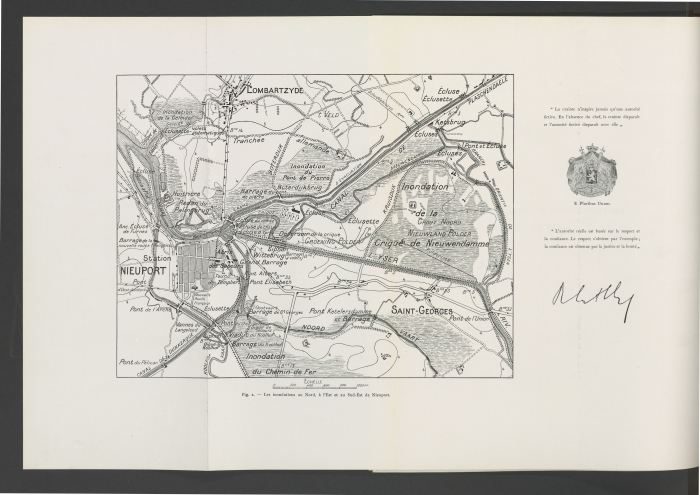 Carte des inondations de l'Yser et Wateringue du Nord de Furnes - Nieuport