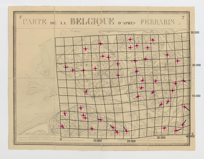 Carte de la Belgique d'apr�s Ferraris, augment�e des plans des six villes principales et de l'indication des routes, canaux et autres traveaux ex�cut�s depuis 1777 jusqu'en 1831. 42 feuilles. II - Middelbourg