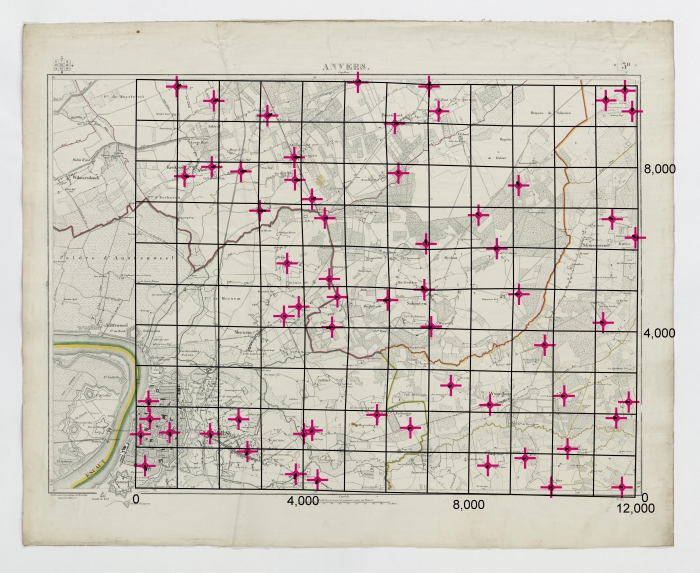 Carte topographique de la Belgique, dressée sous la direction de Ph.Vander Maelen, fondateur de l'établissement géographique de Bruwelles, à l'échelle de 1 à 20.000, en 250 feuilles. - Anvers