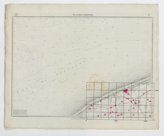 Carte topographique de la Belgique, dress�e sous la direction de Ph.Vander Maelen, fondateur de l'�tablissement g�ographique de Bruwelles, � l'�chelle de 1 � 20.000, en 250 feuilles. - Blankenberghe