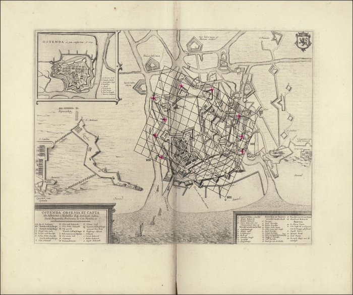 Toonneel der steden van 's Konings Nederlanden, met hare beschrijvingen, Uytgegeven by Joan Blaeu Ostenda obsessa et capta�