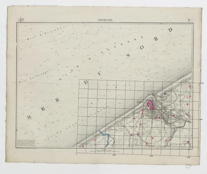 Carte topographique de la Belgique, dress�e sous la direction de Ph.Vander Maelen, fondateur de l'�tablissement g�ographique de Bruwelles, � l'�chelle de 1 � 20.000, en 250 feuilles. - Ostende