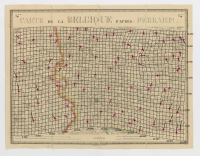 Carte de la Belgique d'apr Ferraris, augment des plans des six villes principales et de l'indication des routes, canaux et autres traveaux exut depuis 1777 jusqu'en 1831. 42 feuilles. II Courtrai