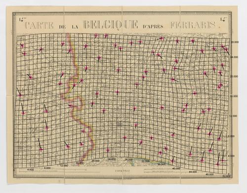 Carte de la Belgique d'après Ferraris, augmentée des plans des six villes principales et de l'indication des routes, canaux et autres traveaux exécutés depuis 1777 jusqu'en 1831. 42 feuilles. II Courtrai