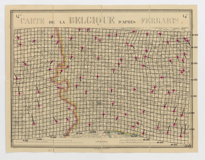 Carte de la Belgique d'apr�s Ferraris, augment�e des plans des six villes principales et de l'indication des routes, canaux et autres traveaux ex�cut�s depuis 1777 jusqu'en 1831. 42 feuilles. II Courtrai