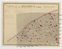 Carte de la Belgique d'apr Ferraris, augment des plans des six villes principales et de l'indication des routes, canaux et autres traveaux exut depuis 1777 jusqu'en 1831. 42 feuilles. II Bruges