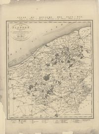 La Flandre Occidentale divisée en Arrondissemens et Cantons de Justice de Paix. Kaart van de Provincie West-Vlaanderen.