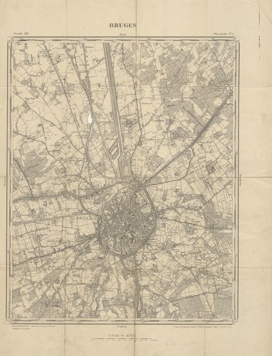 Bruges - Topografische kaart van Brugge en omgeving op schaal 1/20 000