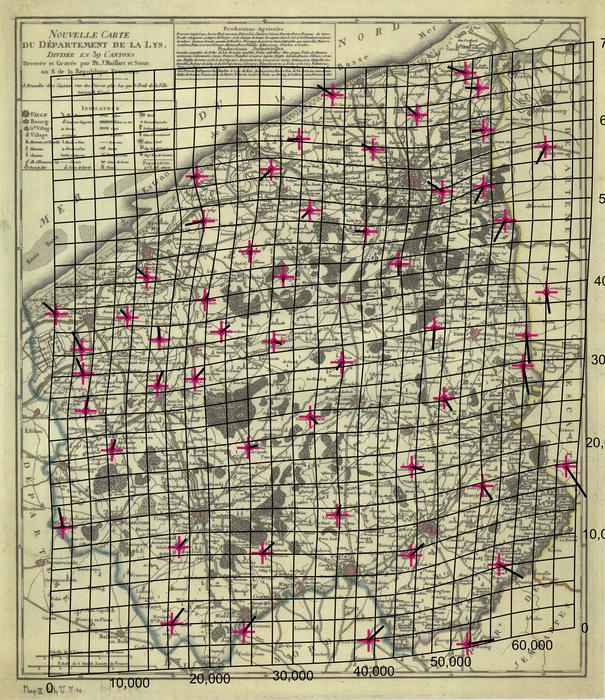 Nouvelle carte du d�partement de la Lys divis�e en 39 cantons.  Kaart Leiedepartement.