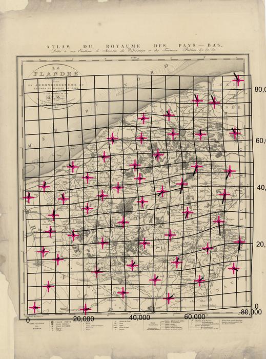 La Flandre Occidentale divis�e en Arrondissemens et Cantons de Justice de Paix. Kaart van de Provincie West-Vlaanderen.