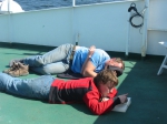 Relaxing on deck: Koen and Els