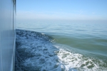 The Belgica, ploughing its way through the North Sea