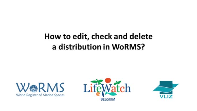 How to edit, check and/or delete a distribution from Aphia, author: Dekeyzer, Stefanie