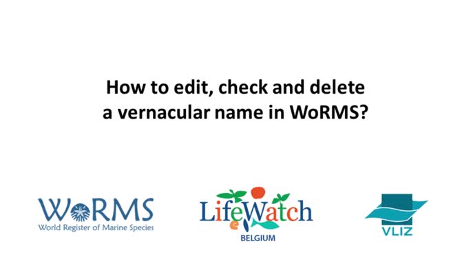 How to edit, delete or check a vernacular in Aphia?