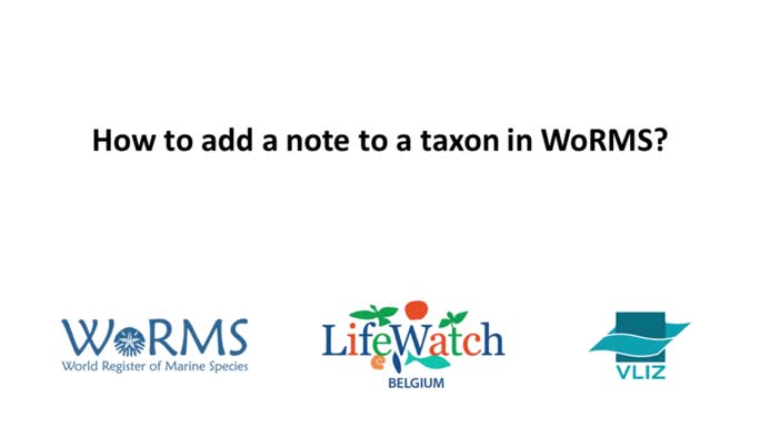 How to add a note to a taxon in Aphia