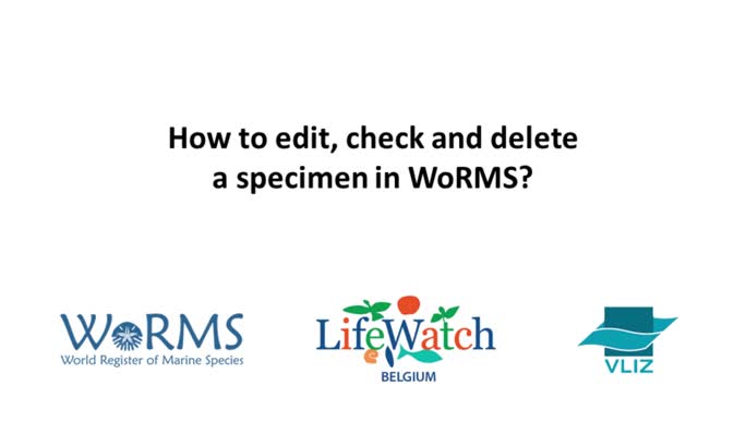 How to edit, check and delete a specimen in Aphia