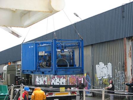 ROV and blue container