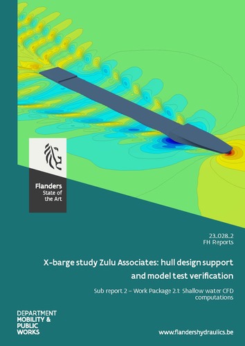 X-barge study Zulu Associates: hull design support and model test verification: Sub report 2 – Work Package 2.1: Shallow water CFD computations