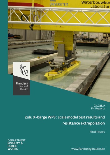 Zulu X‐barge WP3: scale model test results and resistance extrapolation: Final Report