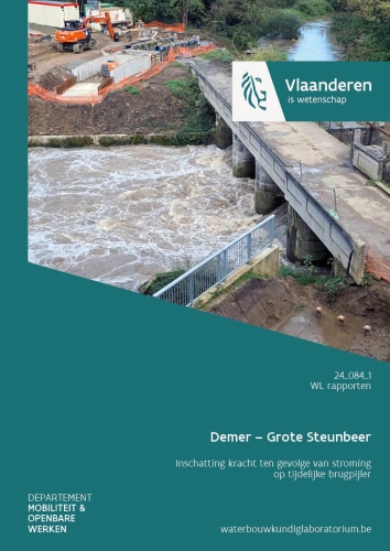 Demer - Grote Steunbeer: Inschatting kracht ten gevolge van stroming op tijdelijke brugpijler