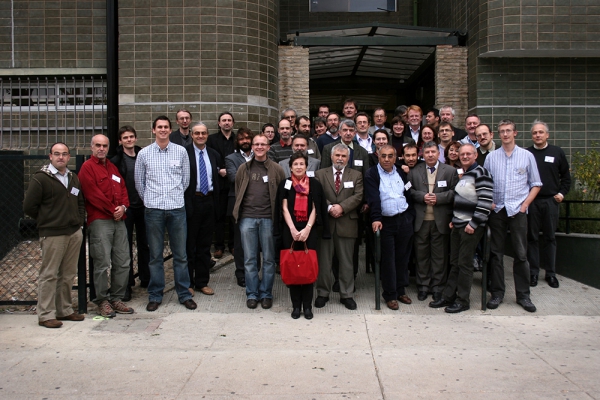 Group photo in front of venue at Universidad de Sevilla
